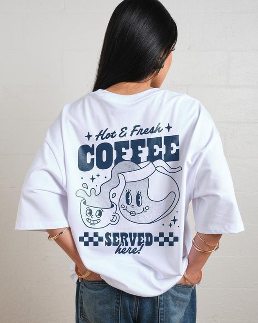 HOT & FRESH COFFEE T-SHIRT, Men Summer Fashion Cotton, Cotton Menswear, S to 3XL Soft Top