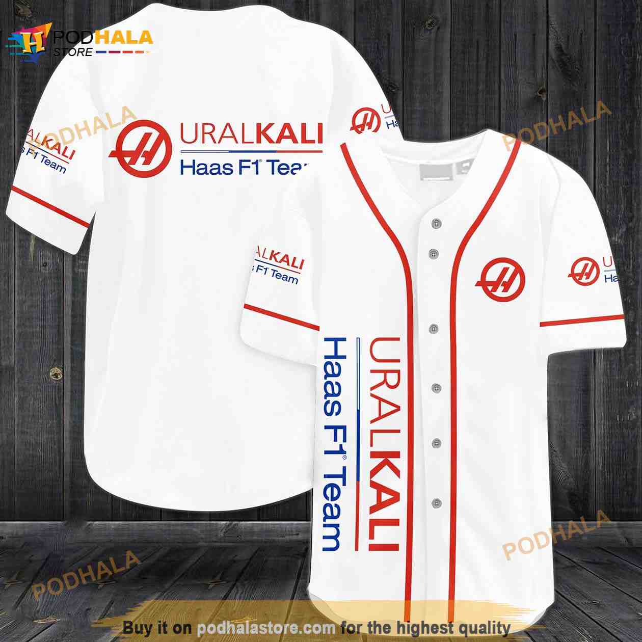 Haas F1 Team Uralkali 3d Baseball Jersey