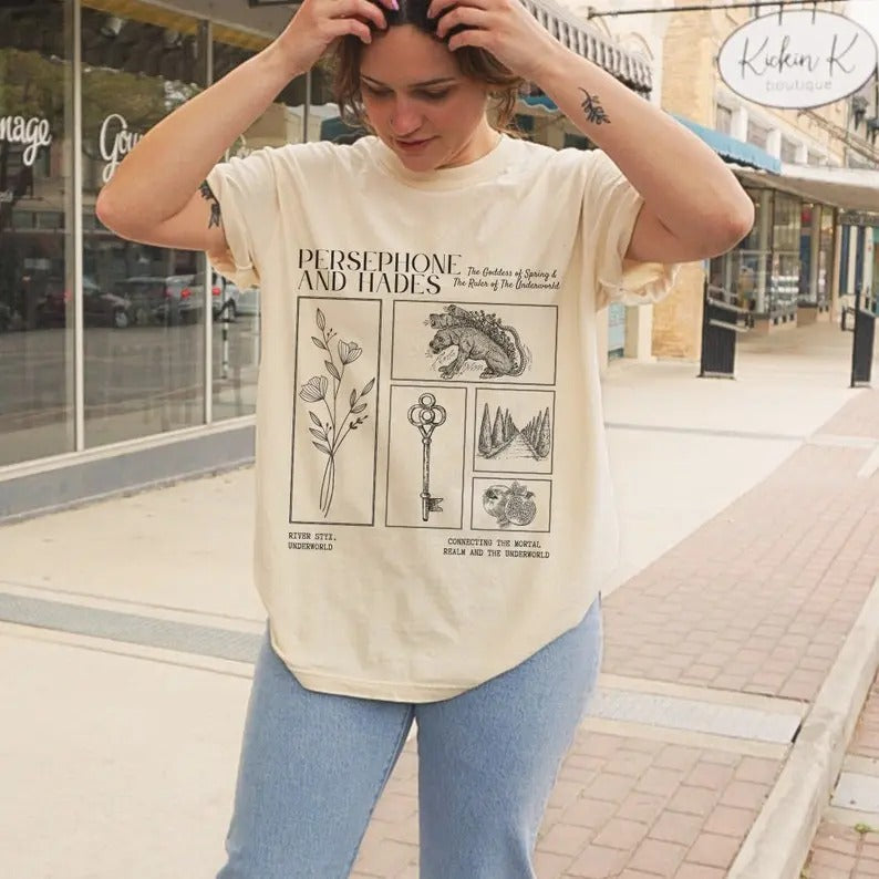 Hades And Persephone Mythology Shirt Persephone Greek Mythology Greek Goddess Light Academia Shirt Greek Apparel Comfort...