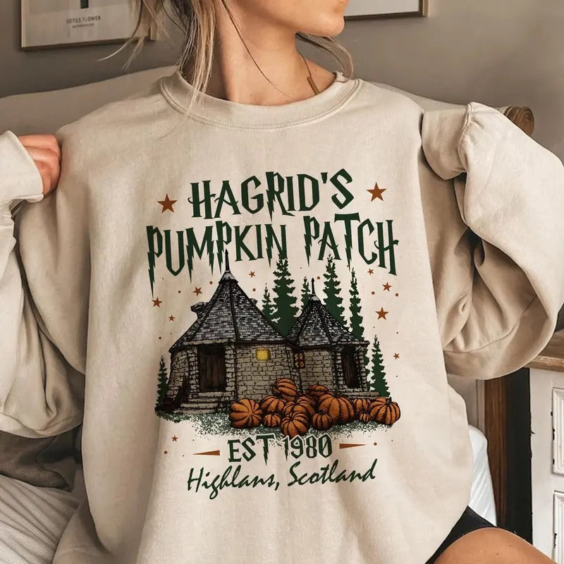 Hagrid's Pumpkin Farm Sweatshirt, Fall Pumpkin Shirt, Pumpkin Season, Potterhead Fan Gift, Pumpkin Patch Shirt, Pumpkin...