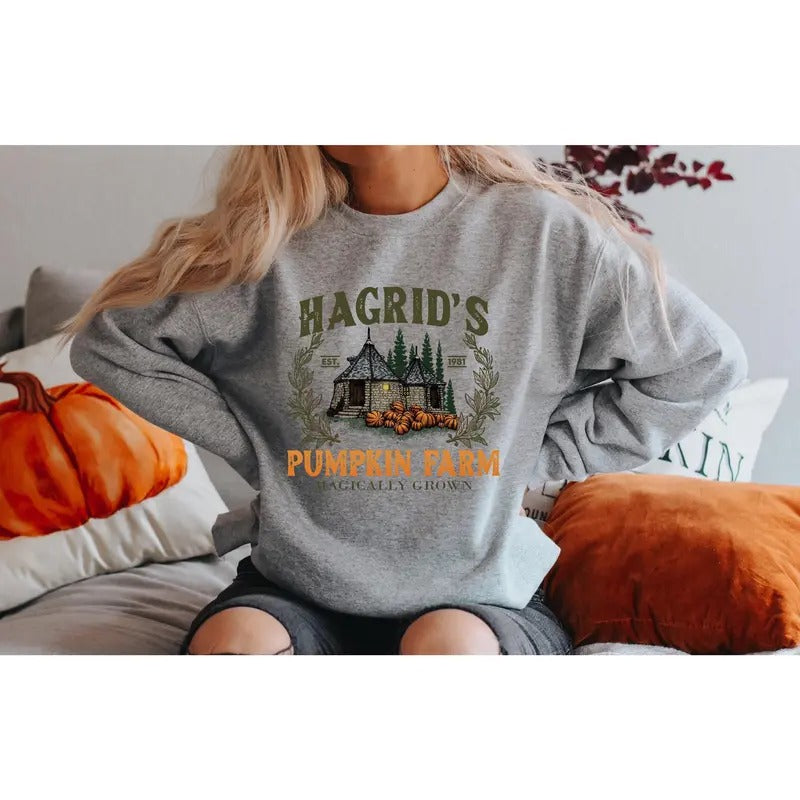 Hagrid's Pumpkin Farm Sweatshirt, Thanksgiving 2024, Fall Sweatshirt, Halloween Sweatshirt, Pumpkin Sweatshirt, Fall...