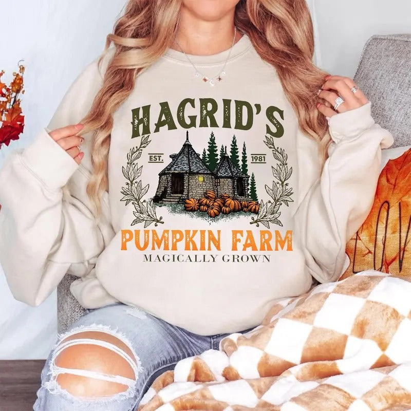 Hagrid's Pumpkin Patch Sweatshirt, Fall Sweatshirt, Hagdrid's Pumpkin Farm Shirt,Halloween Tee,Spooky Season Hoodie