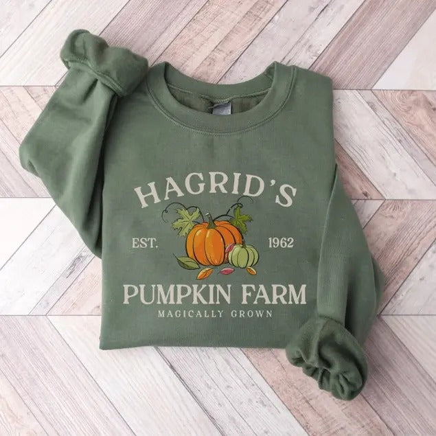 Hagrid's Pumpkin Patch Sweatshirt, Fall Sweatshirt, Halloween Sweatshirt, Book Lover Gifts, Thanksgiving 2024 Menswear...