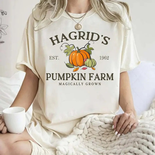 Hagrid's Pumpkin Patch Unisex T-Shirt, Retro Fall T-Shirt, Pumpkin Fall T-Shirt, Pumpkin Thanksgiving, Autumn Pumpkin...
