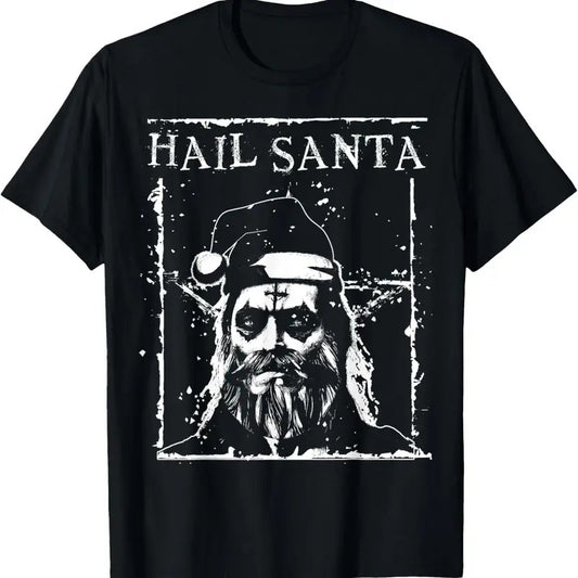 Hail Santa Heavy Metal Headbanger Ugly Christmas T-Shirt Hoodie, Sweatshirt | InkThreadWorks.com
