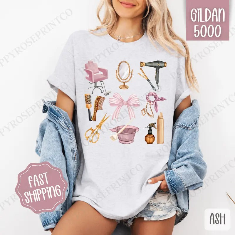 Hair Stylist Shirt Gildan, Hairdresser Tee, Funny Women's Tshirt Plus Sizes Hoodie, Sweatshirt | InkThreadWorks.com