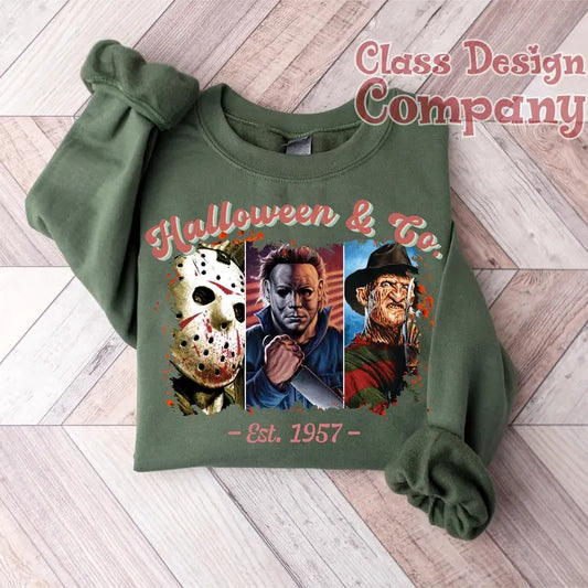 Halloween & Co Est. 1957 Sweatshirt, Horror Movie Characters Sweatshirt, Halloween Shirt, Horror Movie Sweatshirt, Halloween T-shirt