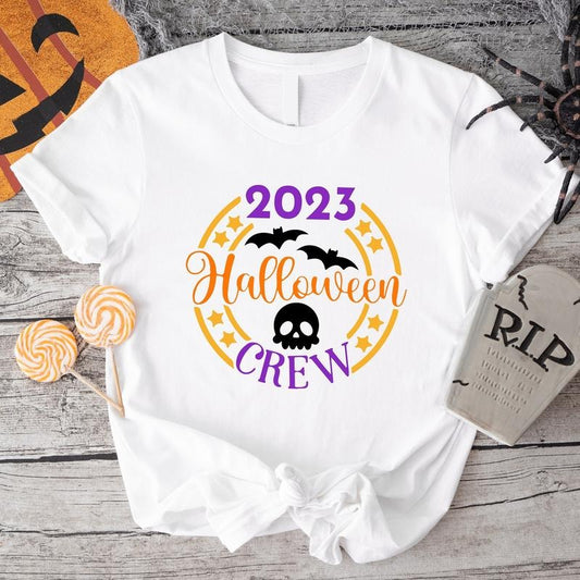 Halloween Crew 2023 T-Shirt, Matching Family Halloween Party Shirt, Unisex Spooky Season Tee, Friends Group Vibes Tee...