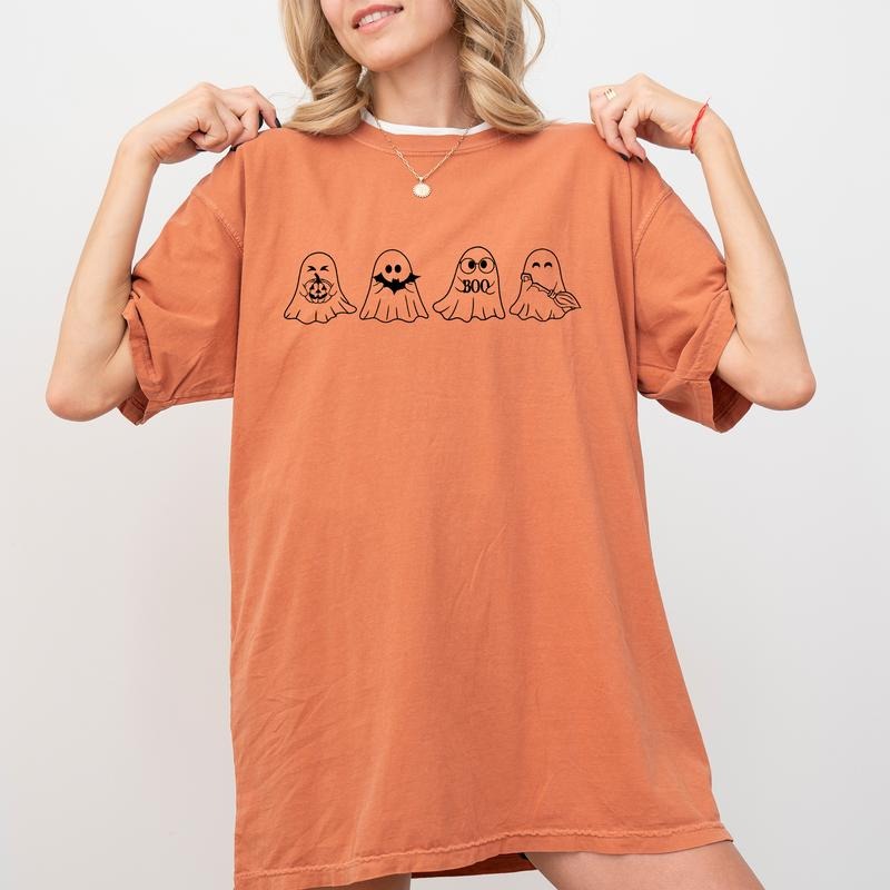 Halloween Ghost Shirt, Boo Haw Ghost Shirt, Halloween Cute Ghost Tee, Spooky Season Graphic Printed Tee, Halloween Shirt for Women, Gift for Girl, Comfy Fabric Graphic Tee, Gift for Boyfriend, Cotton Fabric Relaxed Fit Chic Style