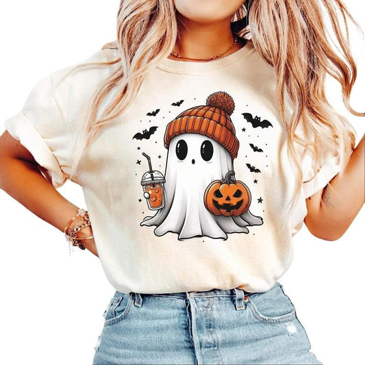 Halloween Ghost Shirt, Cute Ghost Tshirt, Womens Halloween T-shirt, Cute Fall Tee, Spooky Season Comfort Colors Shirt,...