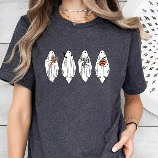Halloween Ghost Shirt, Retro Halloween Shirt, Cute Ghost Shirt, Spooky Season, Halloween Shirt For Women, Halloween Shirt...