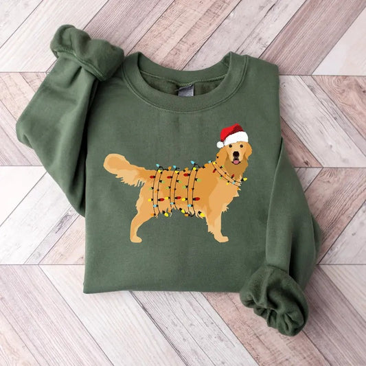 Halloween Golden Retriever Ghost Dog Sweatshirt for Men, Unisex Cotton Fabric T-Shirts, Hoodie | InkThreadWorks.com