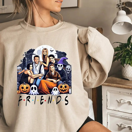 Halloween Horror Characters Shirt, Horror Characters Friends Sweatshirt,  Friends Halloween Shirt, Horror Movie...