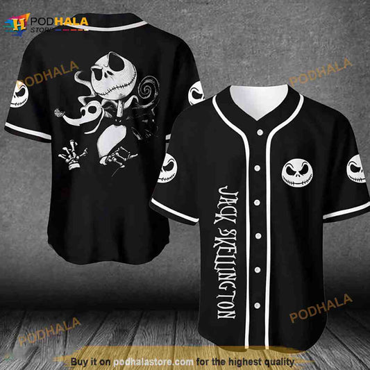 Halloween Jack Skellington And Zero 3d Baseball Jersey