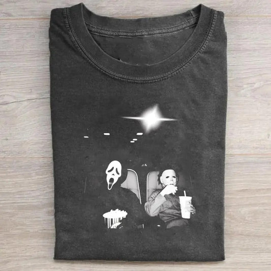 Halloween Michael Myers And Ghost Face Shirt, Halloween Horror Movie Fan, Horror Character Shirt