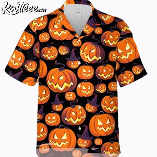 Halloween Pumpkin Pattern Hawaiian Shirt