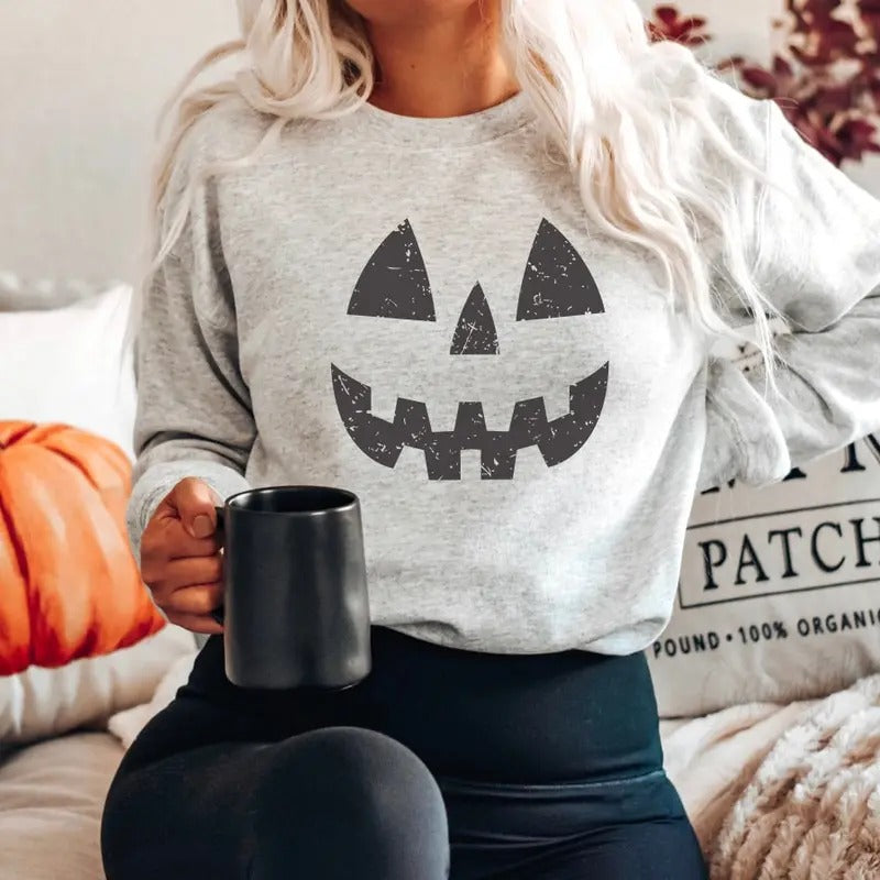 Halloween Pumpkin UNISEX Sweatshirts, Pumpkin Face Sweatshirt, Jack O' Lantern Sweatshirt, Halloween sweatshirt T-Shirts,...