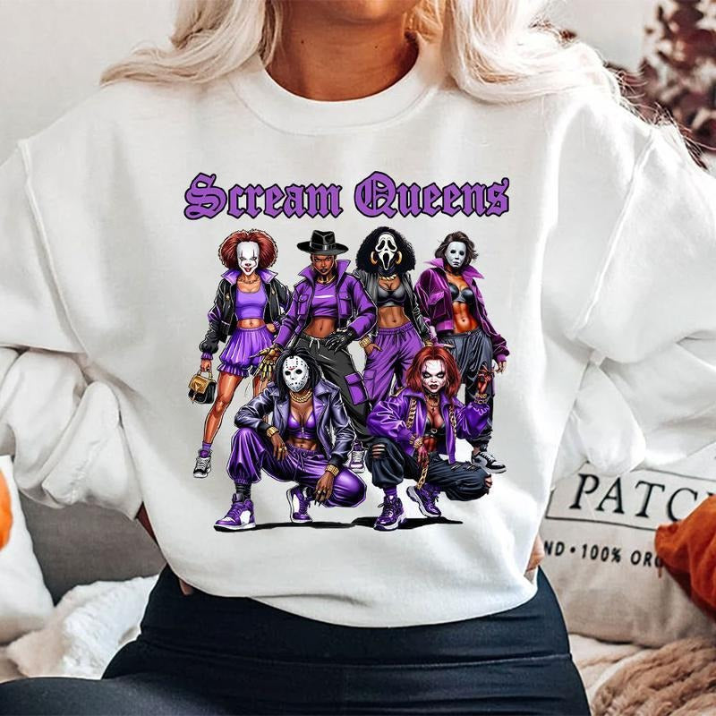 Halloween Scream Queens Shirt, Halloween Horror Characters Shirt, Funny Lady Horror Shirt, Funny Halloween Girls Shirt