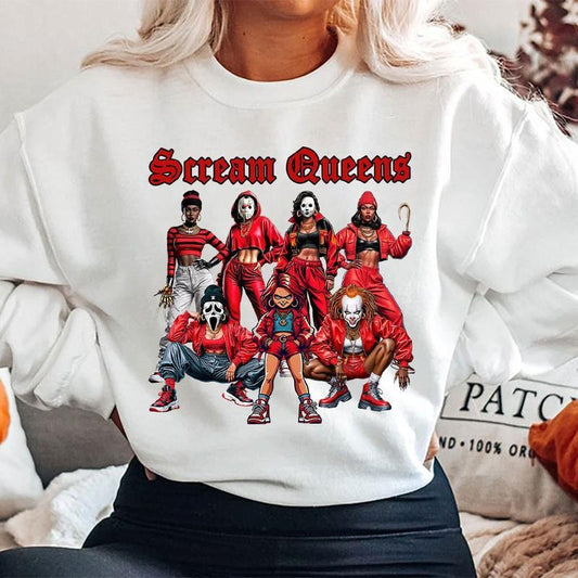Halloween Scream Queens Shirt, Horror Characters Shirts, Trending Graphic Tee, Horror Girls Shirt, Lady Horror Shirt Halloween