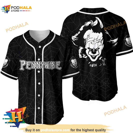 Halloween Spider Clown Pennywise IT 3D Baseball Jersey