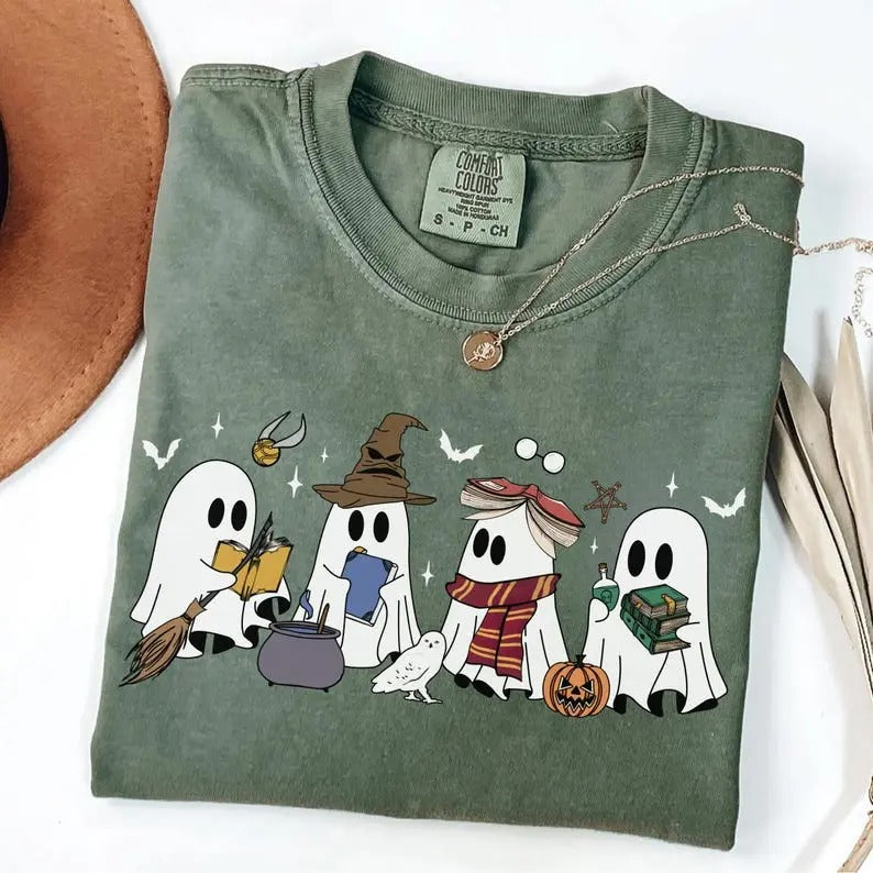 Halloween Wizard House Shirt, Wizard Ghost Shirt, Magical Castle Shirt, Wizard School Shirt, Book Lover Gift, Gift For...