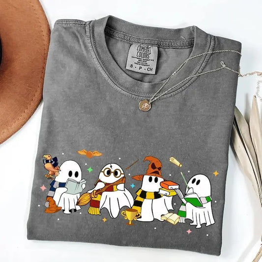 Halloween Wizard Houses Ghosts Shirt, Universal Vacation Shirt, Vintage HP Houses Shirt, Family Vacation Matching Shirt...