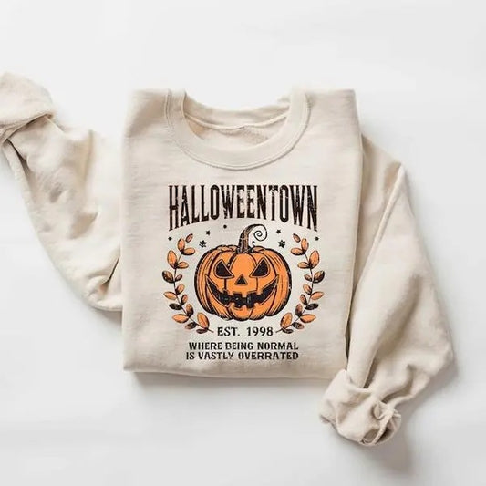 Halloweentown Sweatshirt, Halloween Town Est 1998 Sweatshirt, Fall Sweatshirt, Pumpkin Shirt, Womens Halloween Sweatshirt...