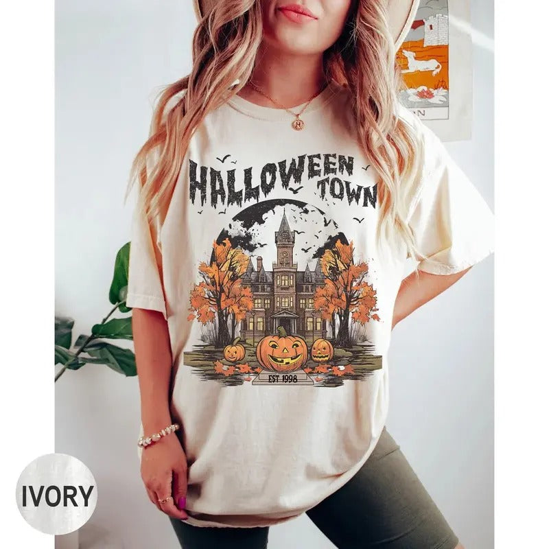 Halloweentown University Shirt, Vintage Halloween Shirt, Fall Autumn Season Shirt, Halloween Party Shirt Top Womenswear Underwear Lady