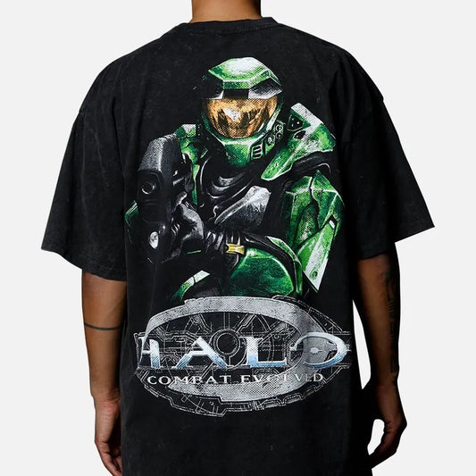 Halo Halo Combat Evolved Vintage T-Shirt Trending Movie Shirt Menswear Womenswear Streetwear Movie Fans Graphic Casual Clothing Crewneck Cotton