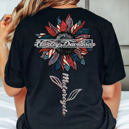 Haly-davison Patriotic Flower T Shirt, Mama Loves to Ride Shirt, Independence Day Shirt, Harly-davids0n Mama Rider...