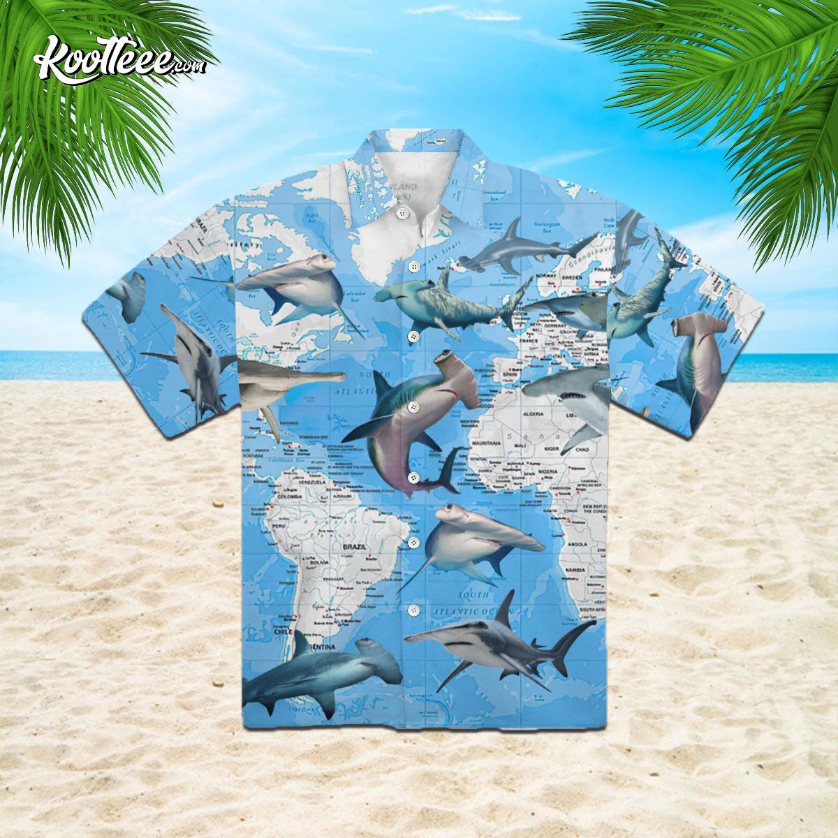 Hammerhead Shark Fishing Aloha Hawaiian Shirt
