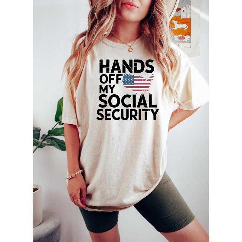 Hands Off My Social Security T-Shirt, Trendy Political Hands Off Protest Sweatshirt and Hoodie, Hands Off Medicaid...