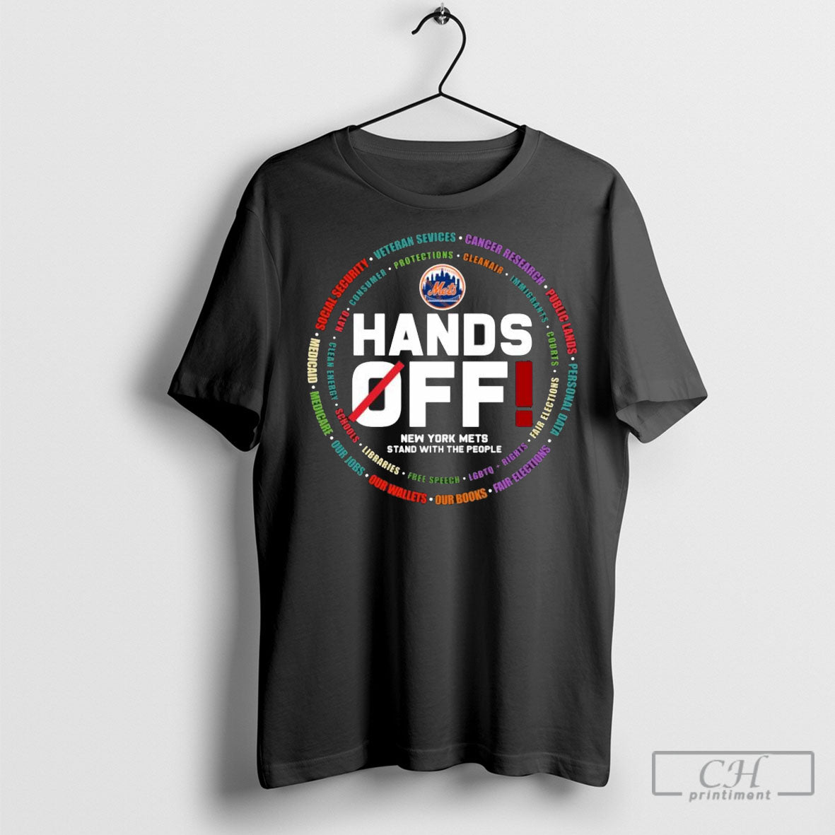 Hands Off New York Mets Stand With The People Tee Shirt