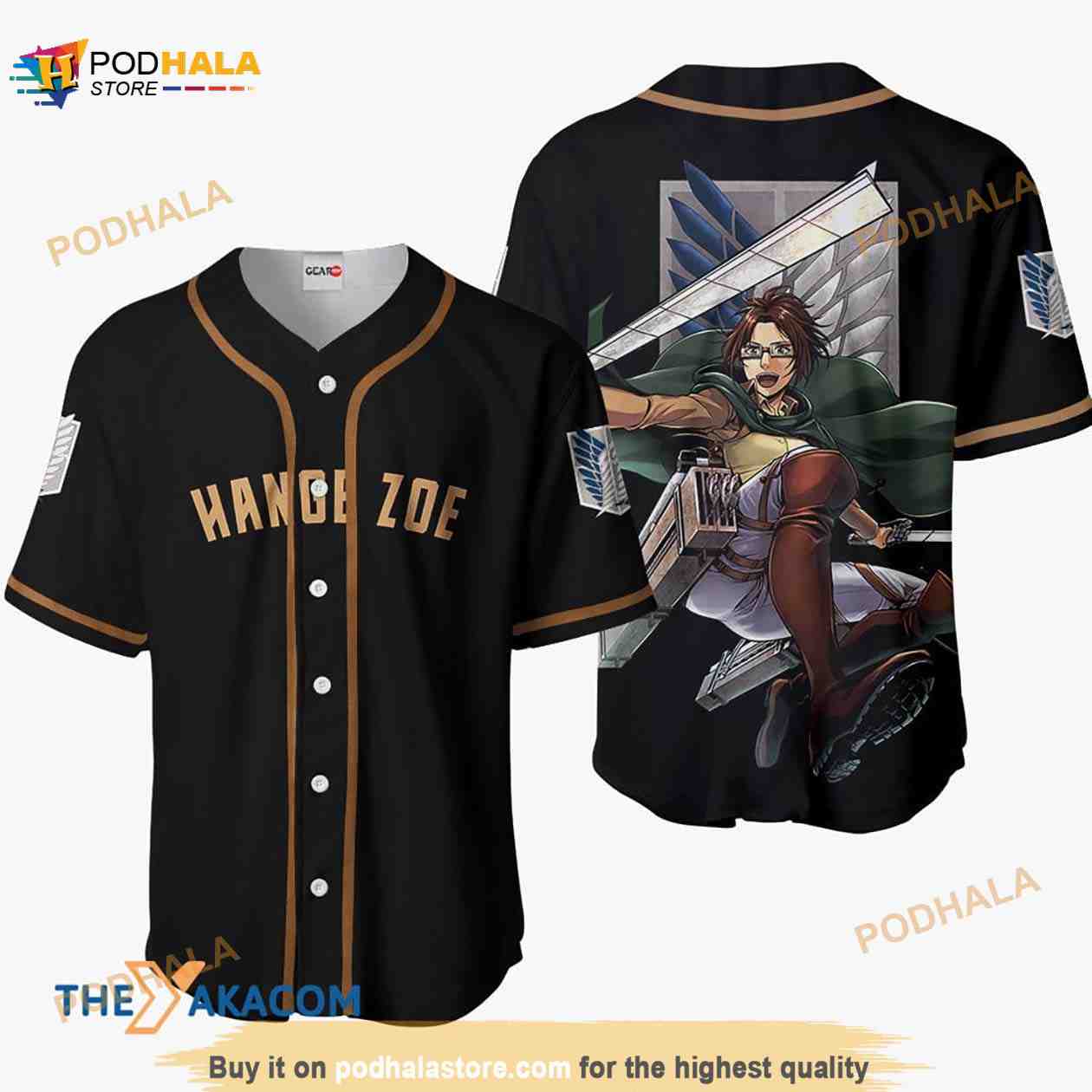 Hange Zoe Attack On Titan Anime 3D Baseball Jersey Shirt