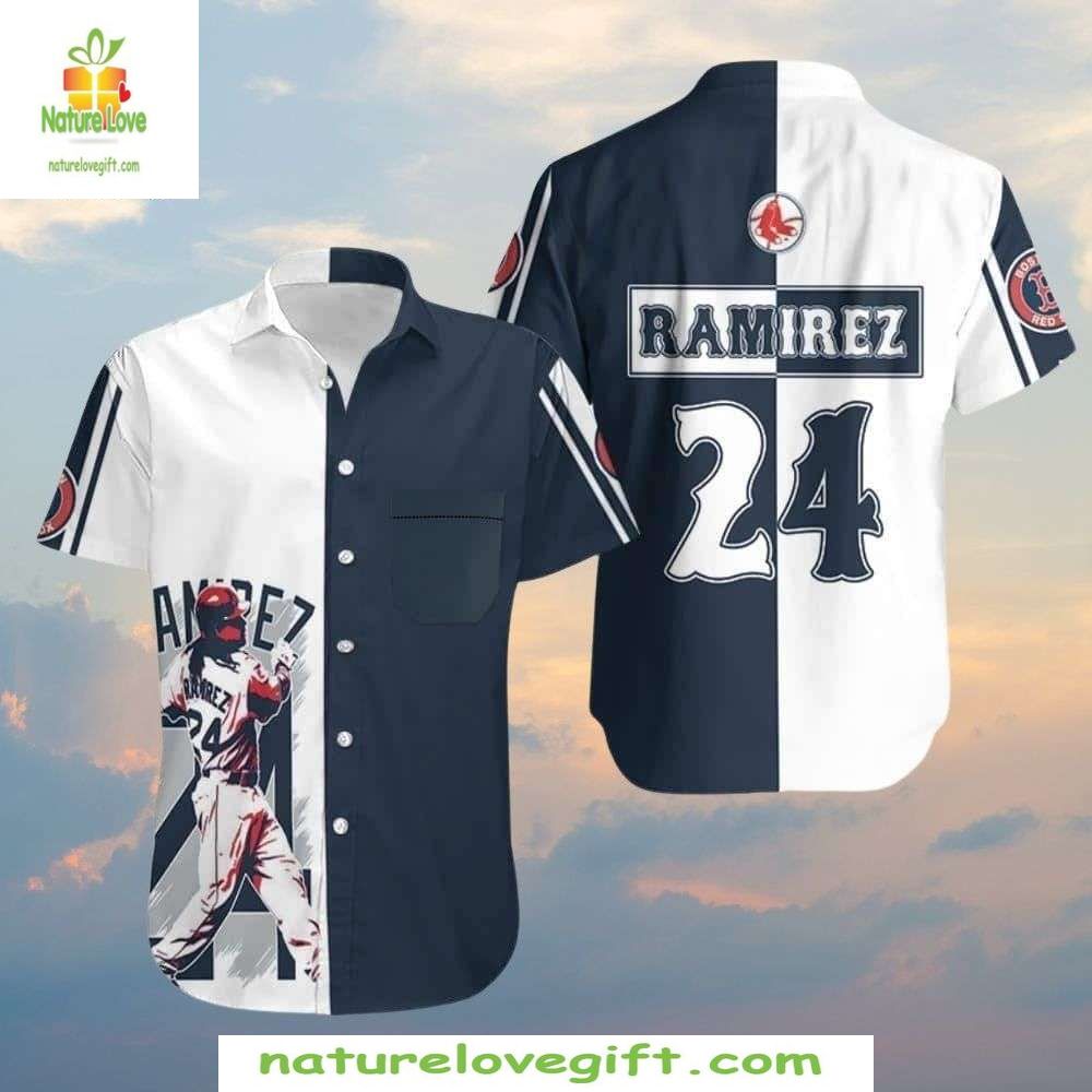 Boston Red Sox Hanley Ramirez Hawaiian Shirt MLB Baseball Apparel