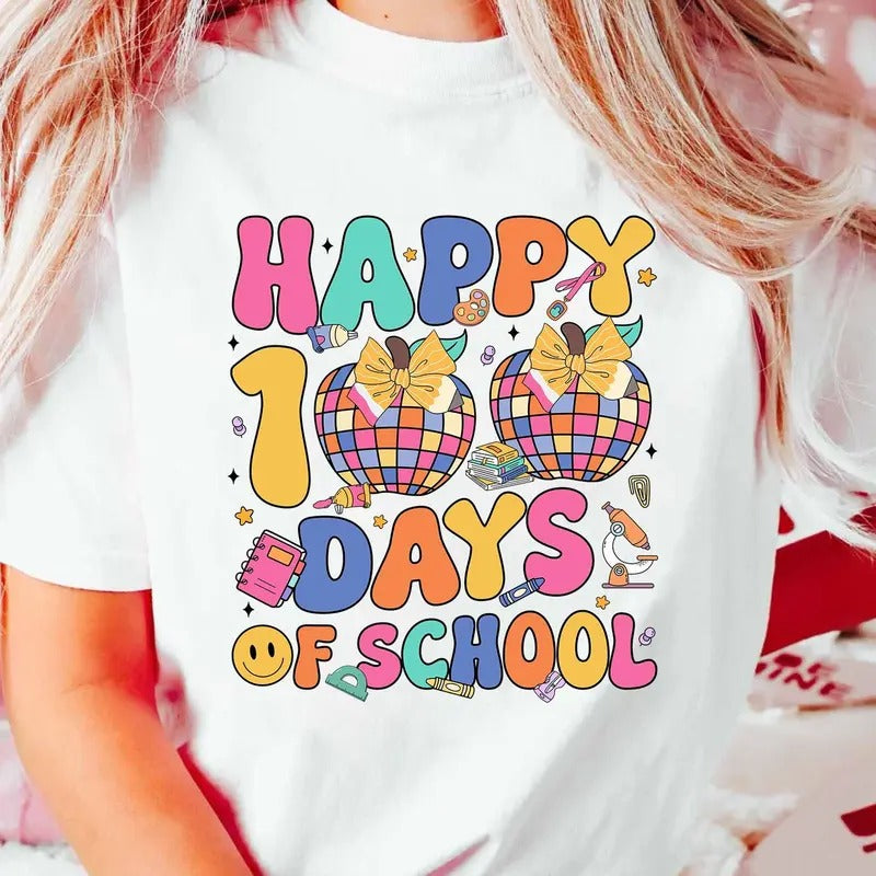 Happy 100 Days Of School Shirt, 100 Day Shirt, 100th Day Of School Celebration, Student Shirt, Back to School Shirt, Gift...