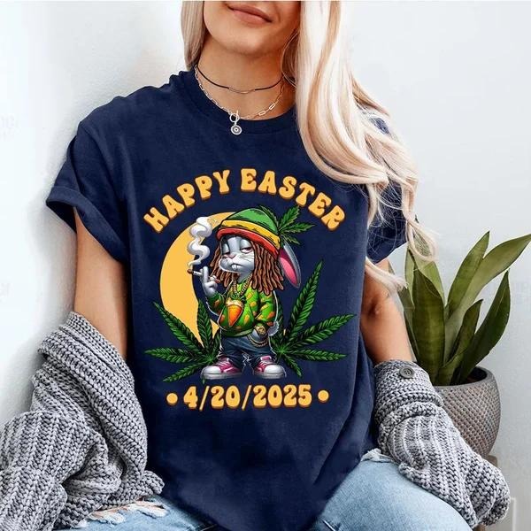 Happy 420 Easter Day Bunny Smooking Weed, Gifts For Men And Women T-Shirts, Hoodie, Sweatshirt | InkThreadWorks.com