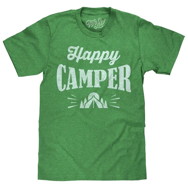 Happy Camper T-Shirt - Green Hoodie, Sweatshirt | InkThreadWorks.com
