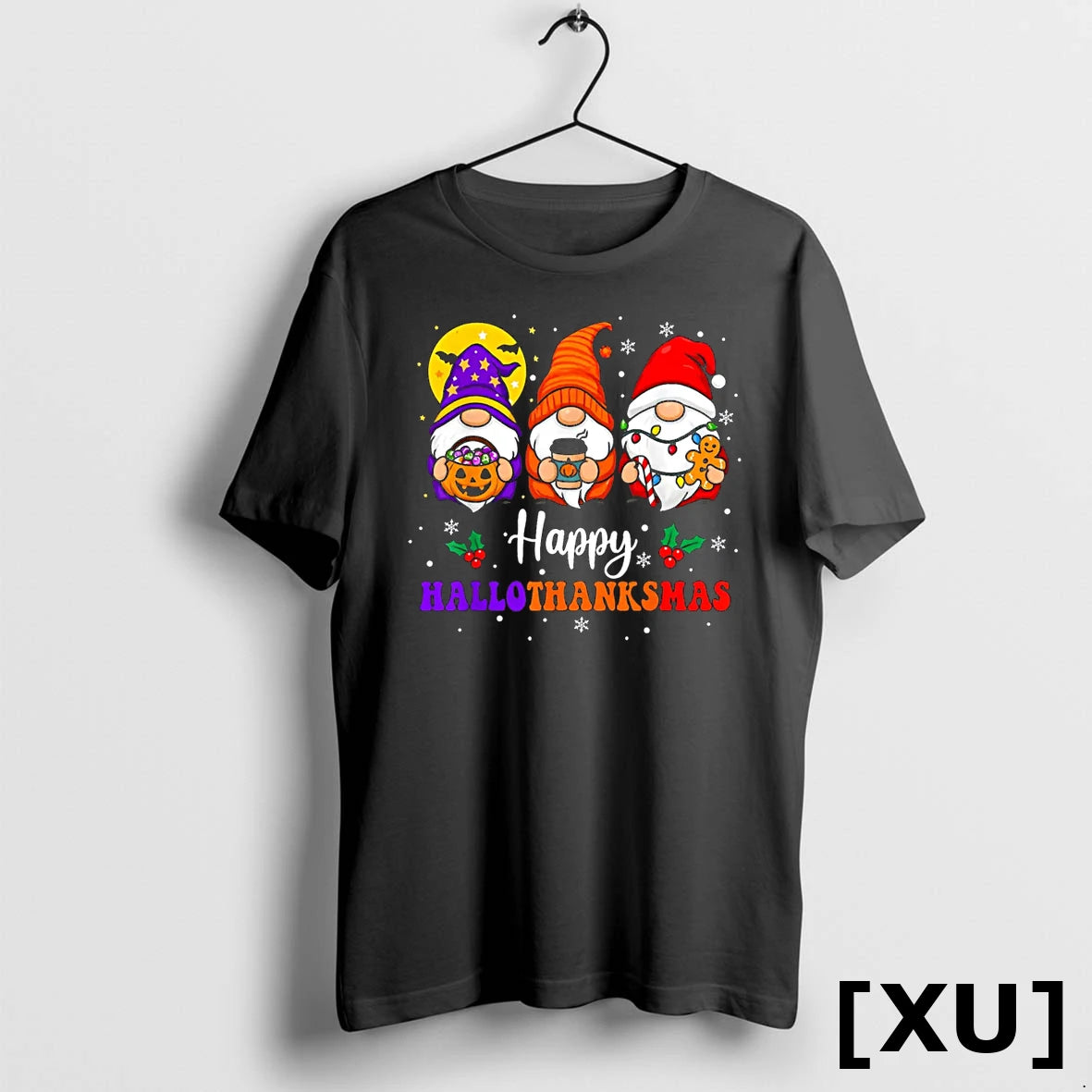 Happy Hallothanksmas Gnomes Lover Halloween Merry Christmas Tshirts Sweater