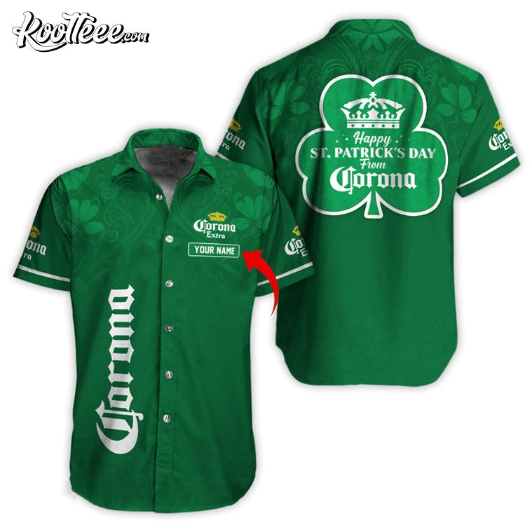 Happy St Patricks Day From Corona Extra Personalized Hawaiian Shirt