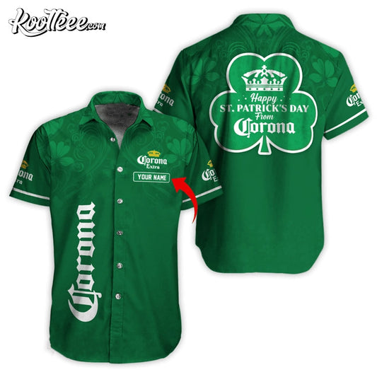 Happy St Patricks Day From Corona Extra Personalized Hawaiian Shirt