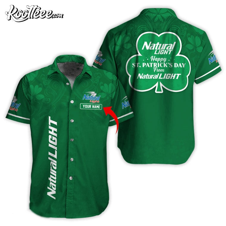 Happy St Patricks Day From Natural Light Personalized Hawaiian Shirt