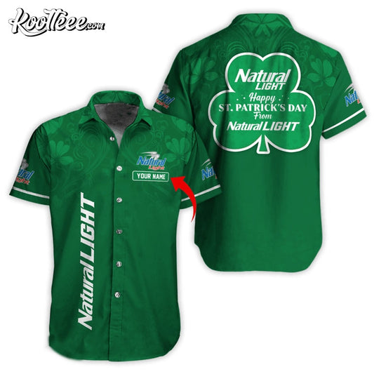 Happy St Patricks Day From Natural Light Personalized Hawaiian Shirt