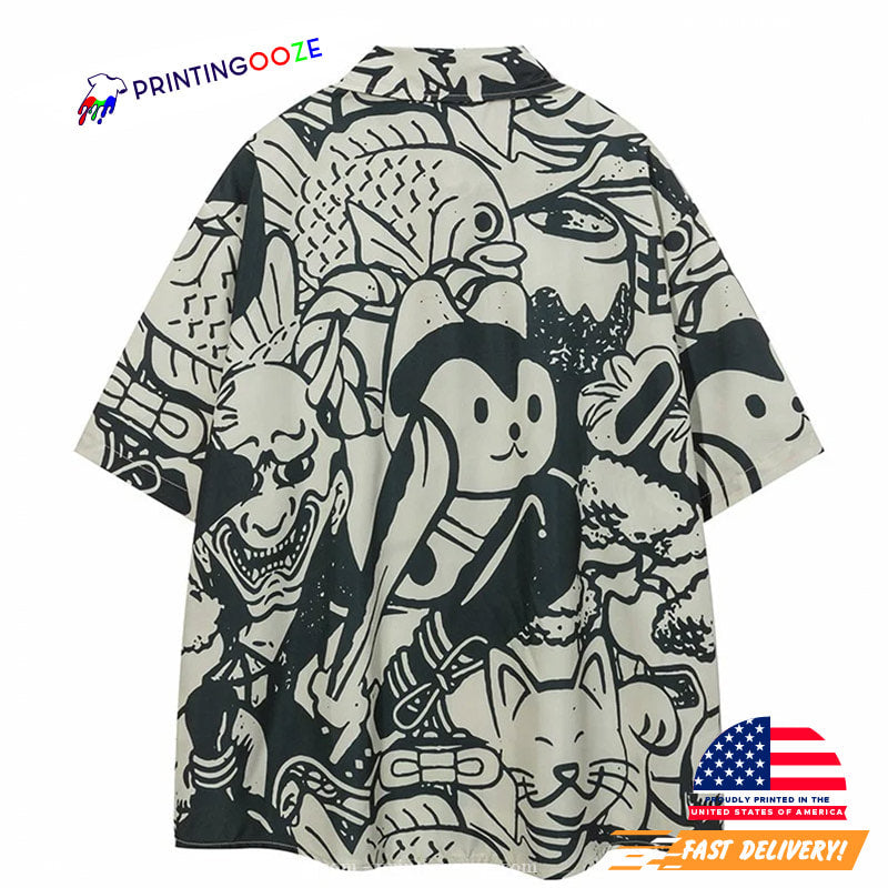 Harajuku Sake Beach Hawaiian Shirt