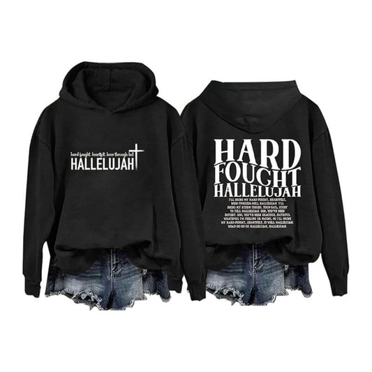 Hard Fought Hallelujahs Hoodie Casual Street Style Fleece Pullover Hooded Sweatshirt Tops Trendy for Women for Men,...