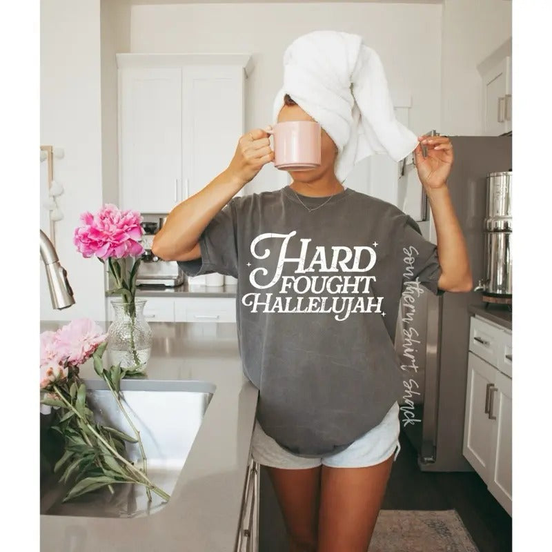 Hard fought hallelujah | pepper  comfort colors t shirt Hoodie, Sweatshirt | InkThreadWorks.com