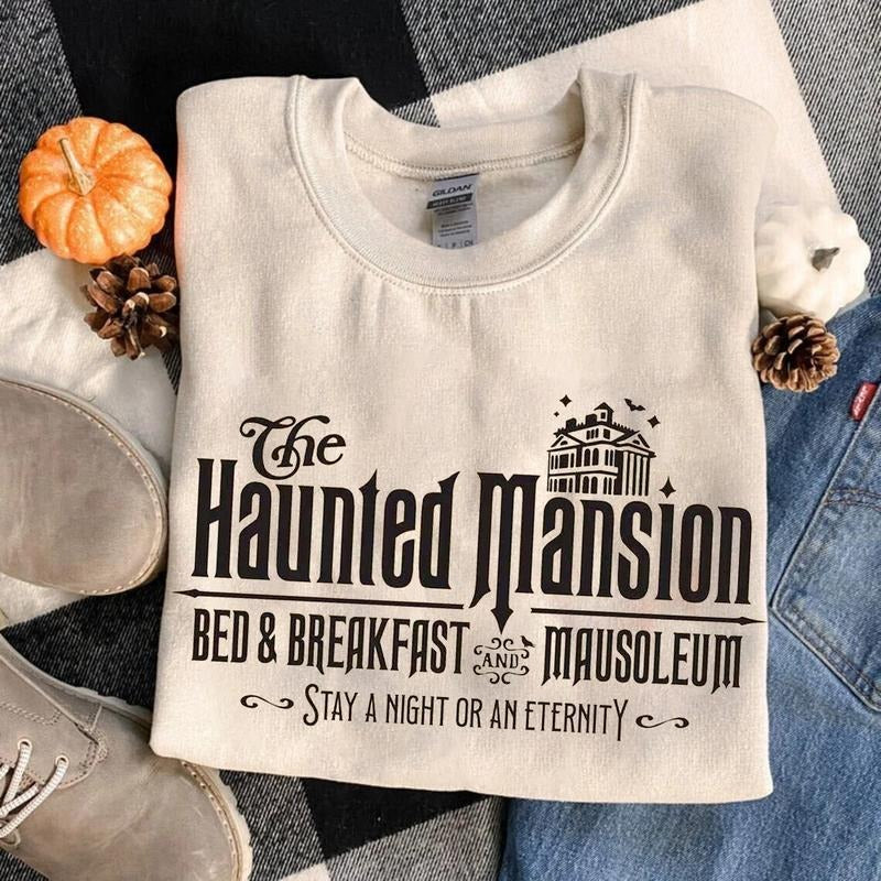 Haunted Mansion Hitchhiking Ghosts Madame Leota Welcome  Foolish Mortals Sweatshirt T-Shirts, Hoodie | InkThreadWorks.com