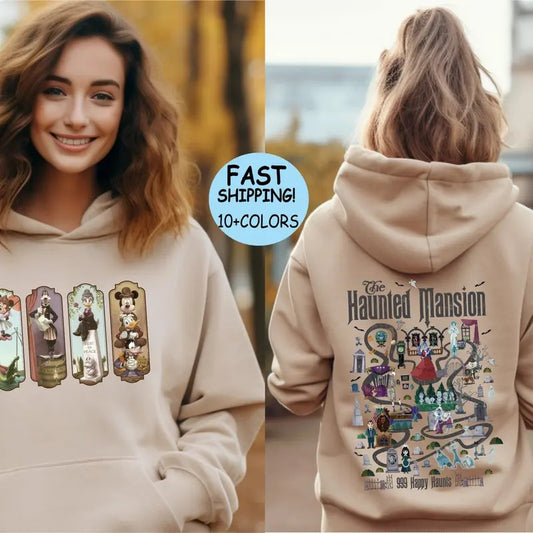 Haunted Mansion Map Sweatshirt, Retro Haunted Mansion shirt, Stretching Room Tee Hoodie | InkThreadWorks.com