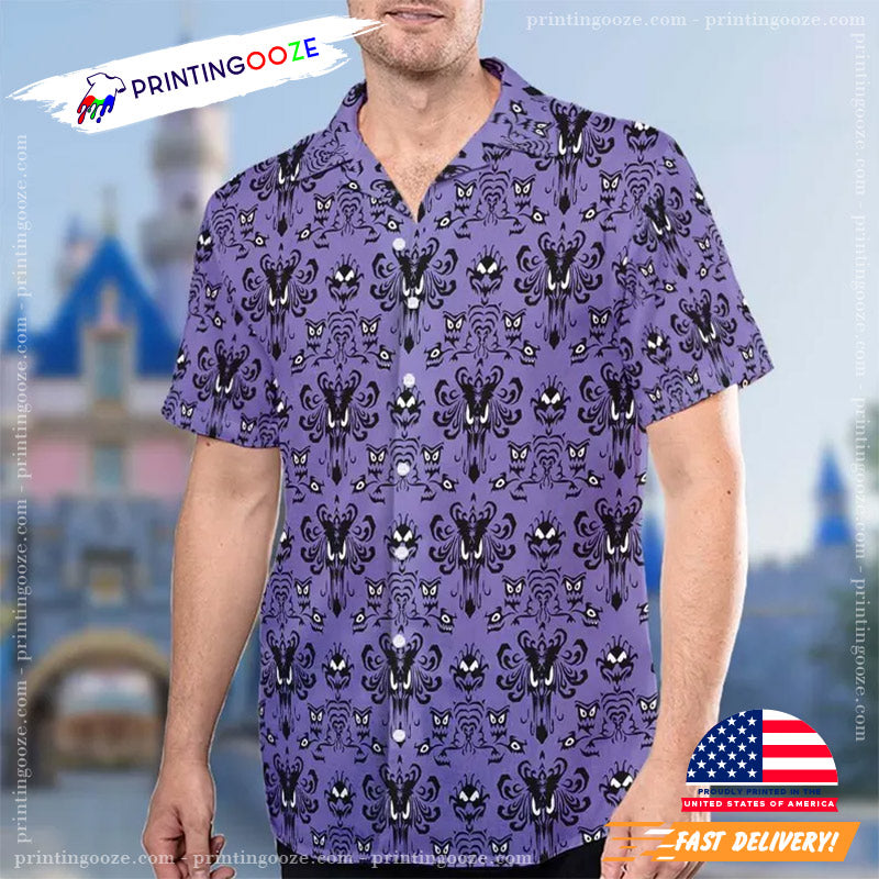 Haunted Mansion Symbol Pattern Hitchhiking Ghosts Hawaiian Shirt