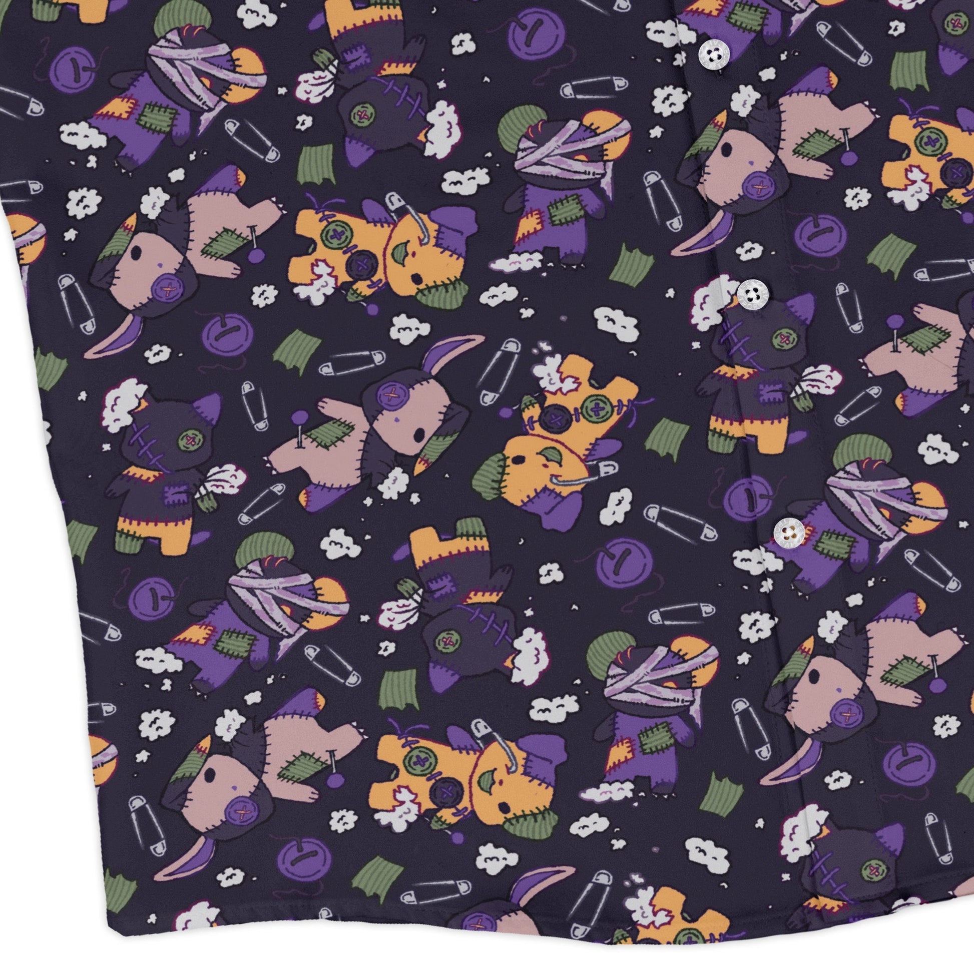 Haunted Plushies Long Sleeve Button Up Shirt